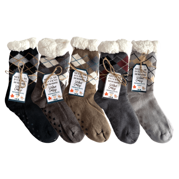 Meias quentes antiderrapantes