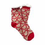 meias quentes antiderrapantes corações