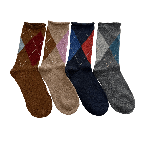 Meias de Lã Sem Punho Losangos Senhora