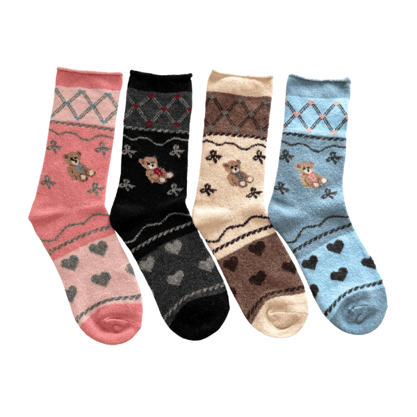 Meias de Lã Sem Punho Ursinhos