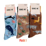 Meias algodão com padrão de animais