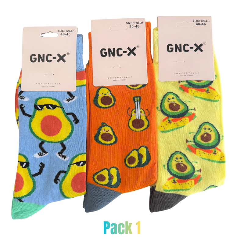 Meias de Algodão com Padrões de Fruta