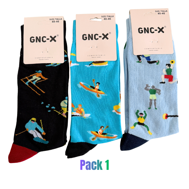 Meias de Algodão com Padrões de Desporto