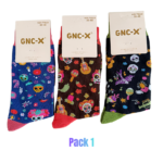 Meias de algodão com padrão de caveiras mexicanas