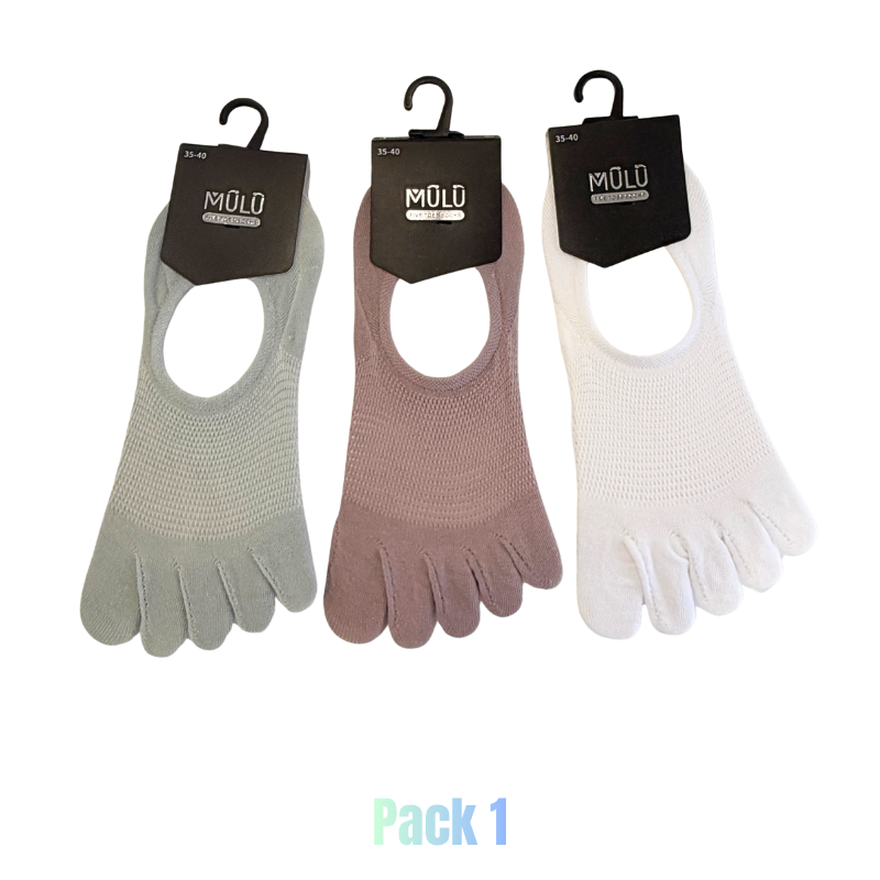 Meias Invisíveis de 5 Dedos em Algodão