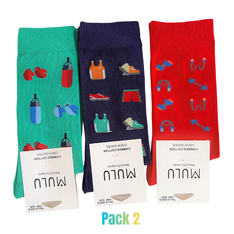 Meias de Algodão Com Padrões Divertidos