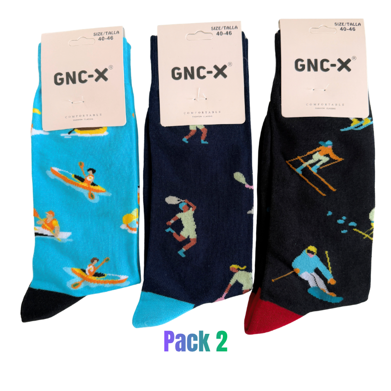 Meias de Algodão com Padrões de Desporto