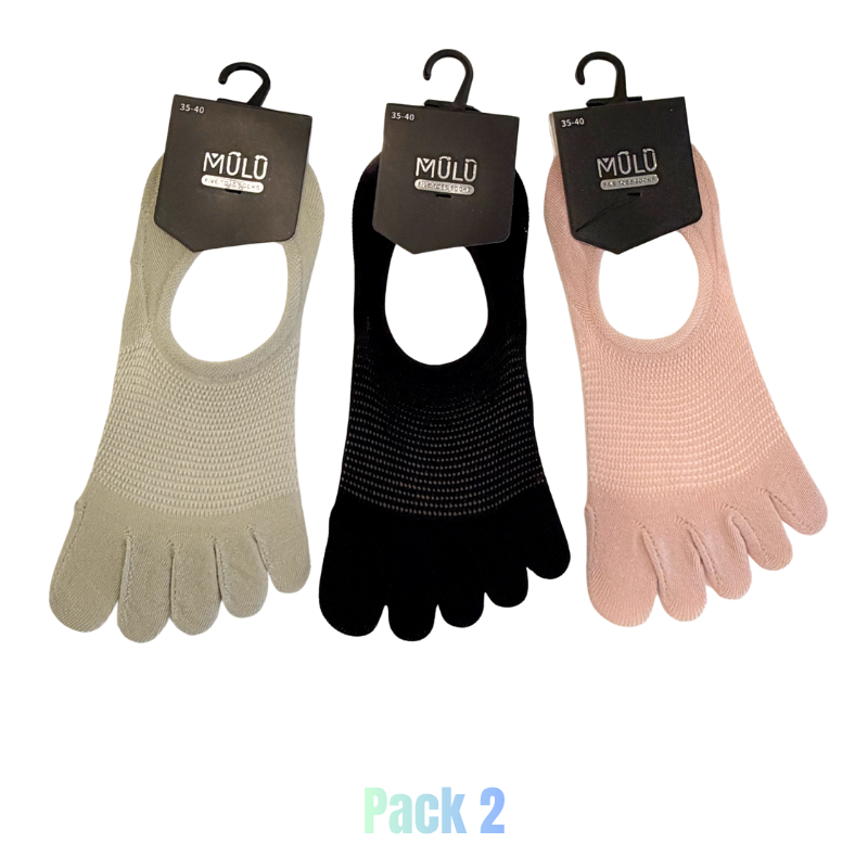 Meias Invisíveis de 5 Dedos em Algodão