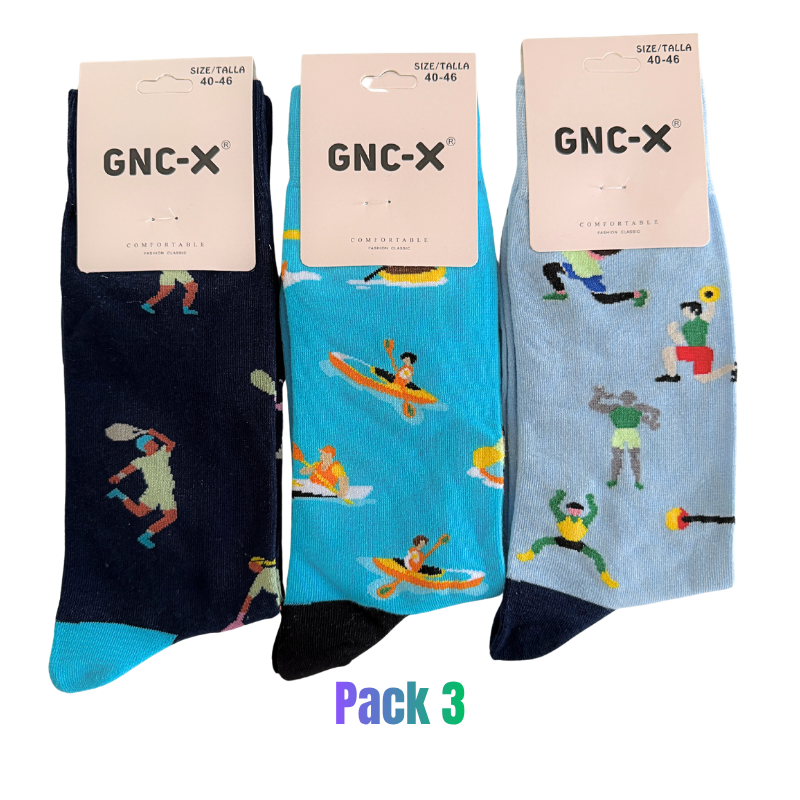 Meias de Algodão com Padrões de Desporto