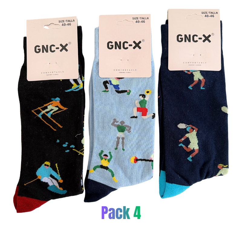 Meias de Algodão com Padrões de Desporto