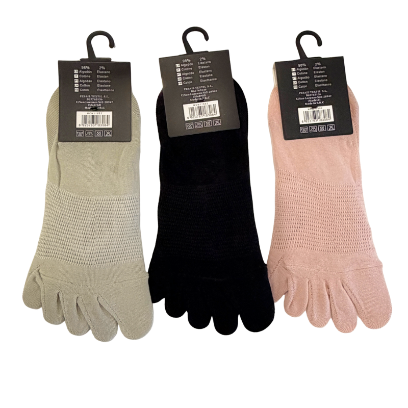 Meias Invisíveis de 5 Dedos em Algodão